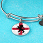 England Flag And Futbol/Soccer Stainless Steel or 18k Gold Circle Bangle Bracelet - Express Your Love Gifts