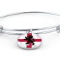 England Flag And Futbol/Soccer Stainless Steel or 18k Gold Circle Bangle Bracelet - Express Your Love Gifts
