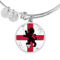 England Flag And Futbol/Soccer Stainless Steel or 18k Gold Circle Bangle Bracelet - Express Your Love Gifts