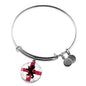England Flag And Futbol/Soccer Stainless Steel or 18k Gold Circle Bangle Bracelet - Express Your Love Gifts