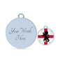 England Flag And Futbol/Soccer Stainless Steel or 18k Gold Circle Bangle Bracelet - Express Your Love Gifts