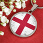 England Flag Necklace Flag Of England Stainless Steel or 18k Gold Circle Pendant 18-22" - Express Your Love Gifts