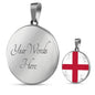 England Flag Necklace Flag Of England Stainless Steel or 18k Gold Circle Pendant 18-22" - Express Your Love Gifts
