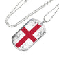 England Flag Necklace Flag Of England Stainless Steel or 18k Gold Dog Tag 24" - Express Your Love Gifts