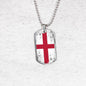 England Flag Necklace Flag Of England Stainless Steel or 18k Gold Dog Tag 24" - Express Your Love Gifts
