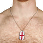 England Flag Necklace Flag Of England Stainless Steel or 18k Gold Dog Tag 24" - Express Your Love Gifts