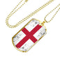 England Flag Necklace Flag Of England Stainless Steel or 18k Gold Dog Tag 24" - Express Your Love Gifts