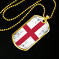 England Flag Necklace Flag Of England Stainless Steel or 18k Gold Dog Tag 24" - Express Your Love Gifts