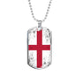 England Flag Necklace Flag Of England Stainless Steel or 18k Gold Dog Tag 24" - Express Your Love Gifts