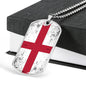 England Flag Necklace Flag Of England Stainless Steel or 18k Gold Dog Tag 24" - Express Your Love Gifts