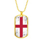England Flag Necklace Flag Of England Stainless Steel or 18k Gold Dog Tag 24" - Express Your Love Gifts
