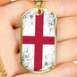 England Flag Necklace Flag Of England Stainless Steel or 18k Gold Dog Tag 24" - Express Your Love Gifts