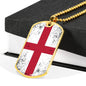 England Flag Necklace Flag Of England Stainless Steel or 18k Gold Dog Tag 24" - Express Your Love Gifts