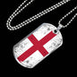 England Flag Necklace Flag Of England Stainless Steel or 18k Gold Dog Tag 24" - Express Your Love Gifts