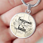 Envejezcamos Juntos Circle Necklace Stainless Steel or 18k Gold 18-22" - Express Your Love Gifts