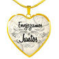 Envejezcamos Juntos Necklace Stainless Steel or 18k Gold Heart Pendant 18-22" - Express Your Love Gifts
