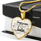 Envejezcamos Juntos Necklace Stainless Steel or 18k Gold Heart Pendant 18-22" - Express Your Love Gifts