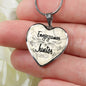 Envejezcamos Juntos Necklace Stainless Steel or 18k Gold Heart Pendant 18-22" - Express Your Love Gifts