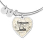 Envejezcamos Juntos Stainless Steel or 18k Gold Heart Bangle Bracelet - Express Your Love Gifts