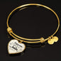 Envejezcamos Juntos Stainless Steel or 18k Gold Heart Bangle Bracelet - Express Your Love Gifts