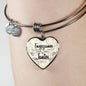 Envejezcamos Juntos Stainless Steel or 18k Gold Heart Bangle Bracelet - Express Your Love Gifts