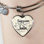 Envejezcamos Juntos Stainless Steel or 18k Gold Heart Bangle Bracelet - Express Your Love Gifts