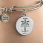 Ephesians 6:11-18 Christian Verse Gift Ephesians Stainless Steel or 18k Gold Circle Bangle Bracelet - Express Your Love Gifts