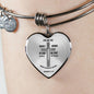 Ephesians 6:11-18 Stainless Steel or 18k Gold Heart Bangle Bracelet - Express Your Love Gifts