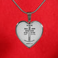 Ephesians 6:1118 Necklace Stainless Steel or 18k Gold Heart Pendant 18-22" - Express Your Love Gifts