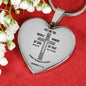 Ephesians 6:1118 Necklace Stainless Steel or 18k Gold Heart Pendant 18-22" - Express Your Love Gifts