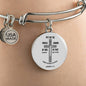Ephesians 6:1118 Stainless Steel or 18k Gold Circle Bangle Bracelet - Express Your Love Gifts