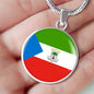 Equatorial Guinea Flag Necklace Equatorial Guinea Flag Stainless Steel or 18k Gold 18-22" - Express Your Love Gifts