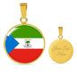 Equatorial Guinea Flag Necklace Equatorial Guinea Flag Stainless Steel or 18k Gold 18-22" - Express Your Love Gifts