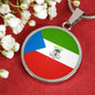 Equatorial Guinea Flag Necklace Equatorial Guinea Flag Stainless Steel or 18k Gold 18-22" - Express Your Love Gifts