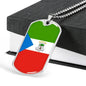 Equatorial Guinea Flag Necklace Equatorial Guinea Flag Stainless Steel or 18k Gold Dog Tag 24" - Express Your Love Gifts