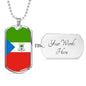Equatorial Guinea Flag Necklace Equatorial Guinea Flag Stainless Steel or 18k Gold Dog Tag 24" - Express Your Love Gifts