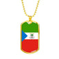 Equatorial Guinea Flag Necklace Equatorial Guinea Flag Stainless Steel or 18k Gold Dog Tag 24" - Express Your Love Gifts