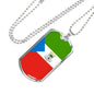 Equatorial Guinea Flag Necklace Equatorial Guinea Flag Stainless Steel or 18k Gold Dog Tag 24" - Express Your Love Gifts