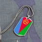 Eritrea Flag Necklace Stainless Steel or 18k Gold Dog Tag 24" Chain - Express Your Love Gifts