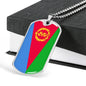 Eritrea Flag Necklace Stainless Steel or 18k Gold Dog Tag 24" Chain - Express Your Love Gifts