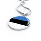 Estonia Flag Necklace Estonia Flag Circle Pendant Stainless Steel or 18k Gold 18-22" - Express Your Love Gifts