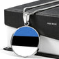 Estonia Flag Necklace Estonia Flag Circle Pendant Stainless Steel or 18k Gold 18-22" - Express Your Love Gifts
