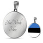 Estonia Flag Necklace Estonia Flag Circle Pendant Stainless Steel or 18k Gold 18-22" - Express Your Love Gifts