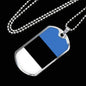 Estonia Flag Necklace Estonia Flag Stainless Steel or 18k Gold Dog Tag 24" - Express Your Love Gifts