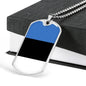 Estonia Flag Necklace Estonia Flag Stainless Steel or 18k Gold Dog Tag 24" - Express Your Love Gifts