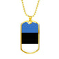 Estonia Flag Necklace Estonia Flag Stainless Steel or 18k Gold Dog Tag 24" - Express Your Love Gifts
