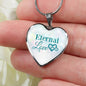 Eternal Love Necklace Stainless Steel or 18k Gold Heart Pendant 18-22" - Express Your Love Gifts