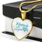 Eternal Love Necklace Stainless Steel or 18k Gold Heart Pendant 18-22" - Express Your Love Gifts