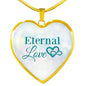 Eternal Love Necklace Stainless Steel or 18k Gold Heart Pendant 18-22" - Express Your Love Gifts