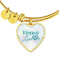Eternal Love Stainless Steel or 18k Gold Heart Bangle Bracelet - Express Your Love Gifts
